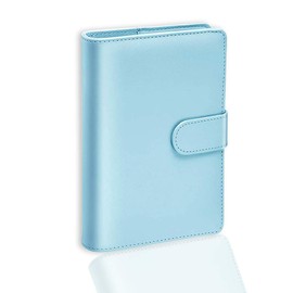A5 PU Leather Notebook, Soft Notebook PU Faux Leather A5 Format Refillable, Ring Binder A5 Refillable, Pocket Travel Book (Blue)