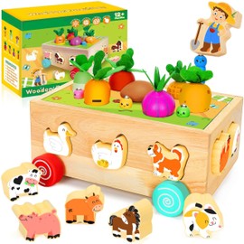 VIVESOL PUEBLOMART Juguetes Educativos de Madera Montessori para Niños y Niñas de 1 a 3 Años, Juegos de Madera para el Aprendizaje Preescolar de la Motricidad Fina，Juguetes de Clasificación de Formas