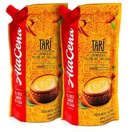 Crema de Aji Tari Peruano Nuevo Paquete 400 g (15 oz) | Peruvian Yellow Hot Chilli Hot Sauce New Package 2 Pack