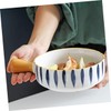 COLLBATH Salad Bowl Ceramic Bowl with Handle Sturdy and Sturdy