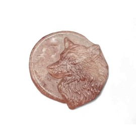 Strawberry Quartz Wolf Carving Red Crystal Wolf Dog 40MM Crystal Gemstone