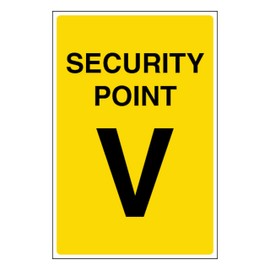 V Safety Security Point V 200 x 300mm - 2mm Rigid Plastic