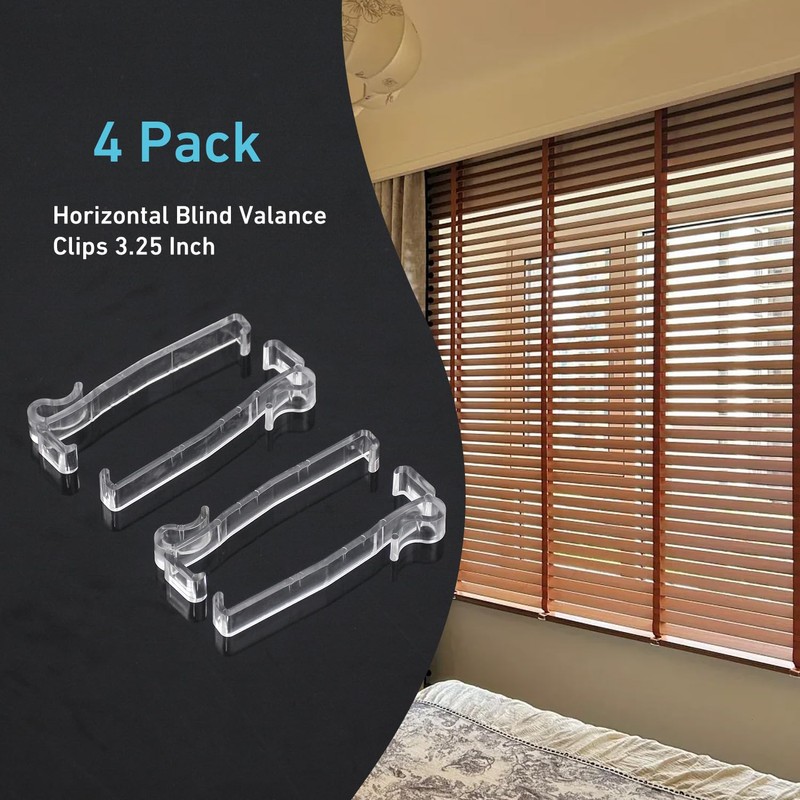 AUDEEKON 3.25 Inch Valance Clips (4-Pack) – Horizontal Blind Clip