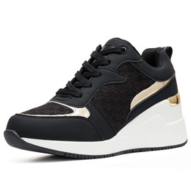 Cestfini Fashion Wedge High Heeled Sneakers for Women, Lace Up Non-Slip Comfortable Sneakers