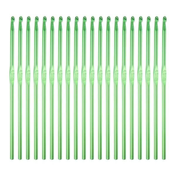 sourcing map 20Pcs Aluminum Crochet Hook 4.0mm US Size G