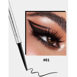 Erinde Schwarzer Gel Eyeliner, Wasserfest und Langanhaltender Kajalstift, Black Soft & Silky Eye Liner, Hochpigmentiert Augen Make up, Wischfest, Präziser Lidstrich, Vegane, Geeignet für Anfänger #01