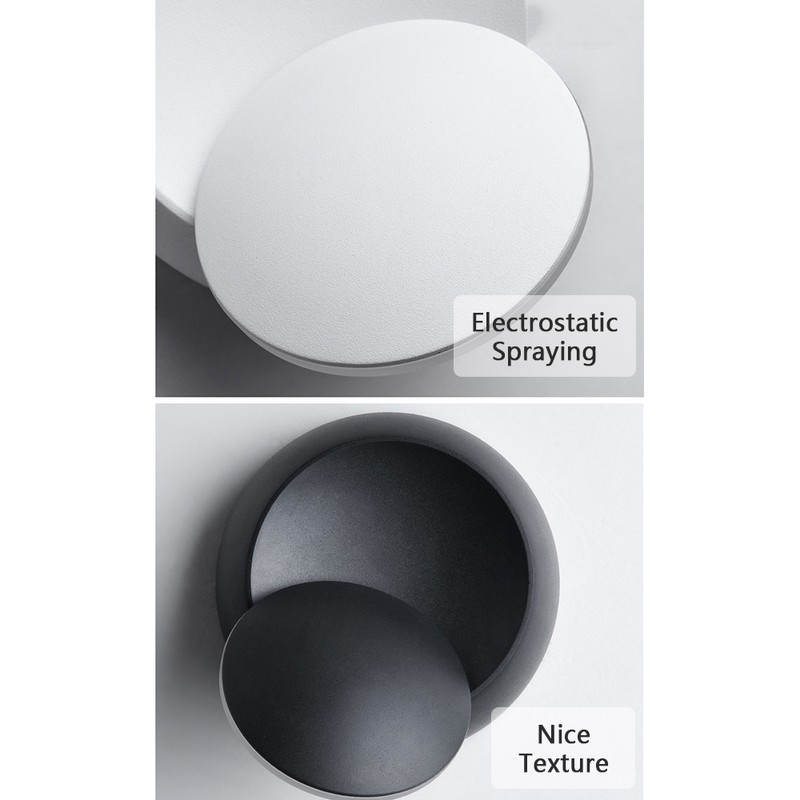 LED Wall Lamp 360 Degree Rotatable Round Crescent Wall Light