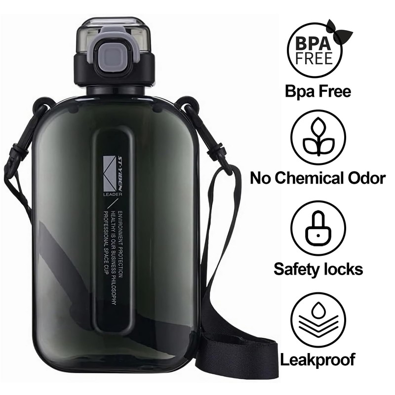 excvalues 24 oz Flat Square Bottle Travel Flask Portable BPA