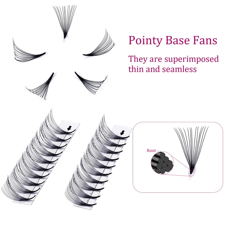 Volume Eyelashes, 14D, 0.07 mm, D Curl, 12 mm, Volume