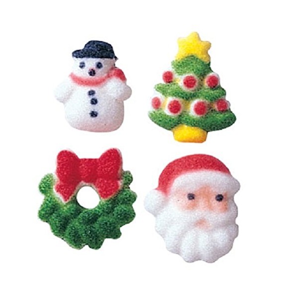 Lucks Dec-Ons Molded Sugar/Cup-Cake Topper, Christmas Charms Assortment, 5/8 Inch - 3/4 Inch, 508 Count