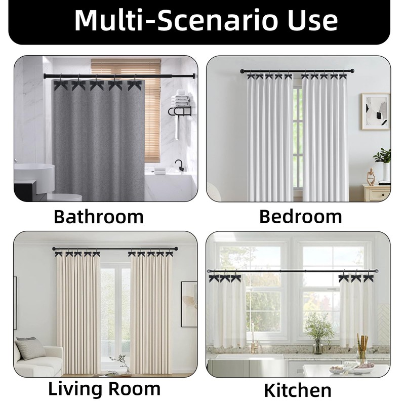 Decorative Shower Curtain Hooks, Luxury Bowknot Shower Curtain Rings, Modern