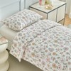 JHCHMX Toddler Duvet Cover and Pillowcase Set,Pink Floral Toddler Cot