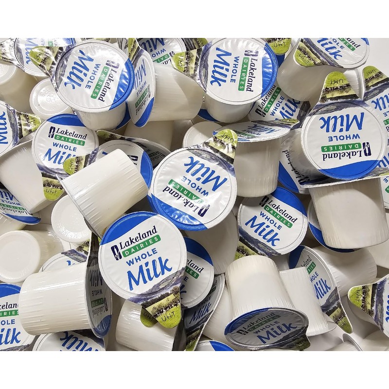 35x Whole UHT Milk 12ml Individually Wrapped Mini Portions Pots