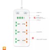 Maíz Multicontacto Cargador Usb Barra Supresor Picos Escritorio