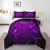 Black Purple Game Controller Bedding Sets Full Size,Stereoscopic Flame Gamepad