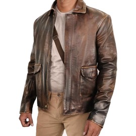 Distressed Leather Jacket - Mens Leather Jacket