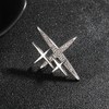 14K Golden Plated Cross Star Lapel Brooch Pin for Women