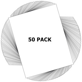 Yopay 50 Pack Uncut Picture Mat Backing Boards, 11 X 14in Both Sides White Backboard, Full Sheet Mat Board Center for Prints, Photos, Painting, Photography, Art & Craft, DIY