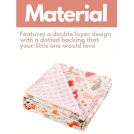 Minky Baby Bed Blanket Newborn Mink Blanket Double Layer with Dotted Backing (Fish)