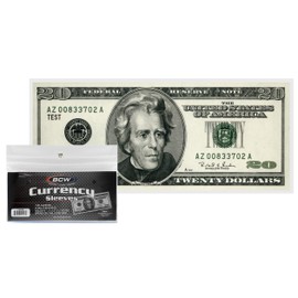 (100) US Currency Paper Money Bill Protector Sleeves for Regular Bills
