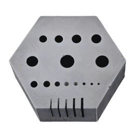 Mazbot Hexagonal Riveting Anvil with 15 Holes and 5 Serrations Jeweler's Staking Anvil
