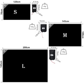 Ultra Lightweight Tent Sheet, Ground Sheet, Nylon, Moisture Prevention, Waterproof Sheet, Storage Bag Included, Outdoors, Camping, Climbing, Picnic, 47.2 x 27.6 inches (120 x 70 cm), Black