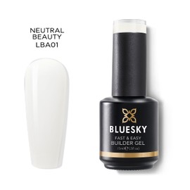 BLUESKY Fast & Easy Builder Gel, Easy and Time-Saving Nail Extension, Long Hold of up to 3 Weeks (LBA01 Neutral Beauty, 15 ml)