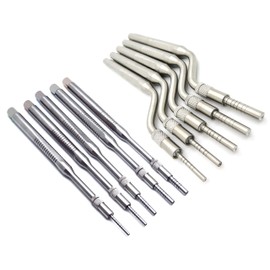 Dental Osteotomes Straight and Curved/Concave Tip Bone Spreading Surgical Instruments 10 Pcs