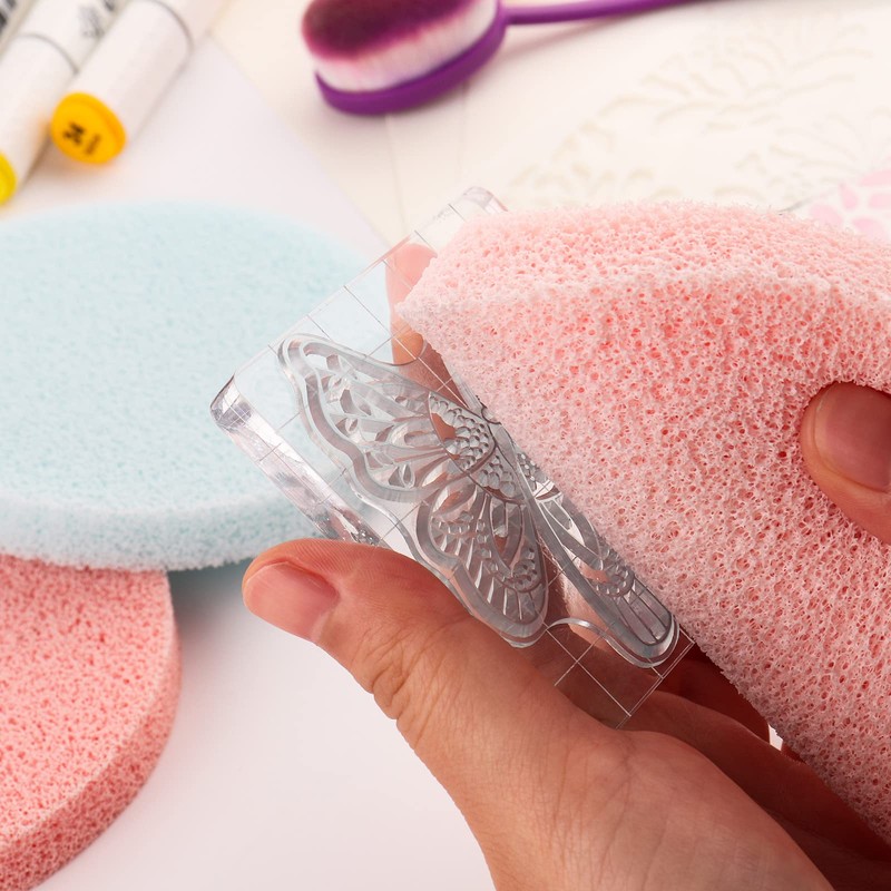 BAOFALI 4 Pcs/Set Stamp Scrubber,Stamp Cleaning Sponge,Ink Removing Tool for