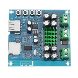 Hailege TPA3116D2 Bluetooth Amplifier Board Dual Channel 50W + 50W DC 12-24V Support TF Card U Disk Wireless Bluetooth Amplifier