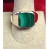 Natural Creations Men’s Sterling Silver Ring Size 12 Rainbow Malachite