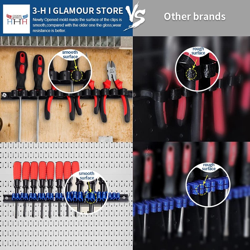 3-H Screwdriver Organizer,Tool Holder Rack,Tool Organizer Wall Mount for Wrench