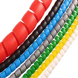 Vogueing Tool 5m 8mm Spiral Cable Tidy Cable Protector Sleeve for Home or Office Computer Cable White