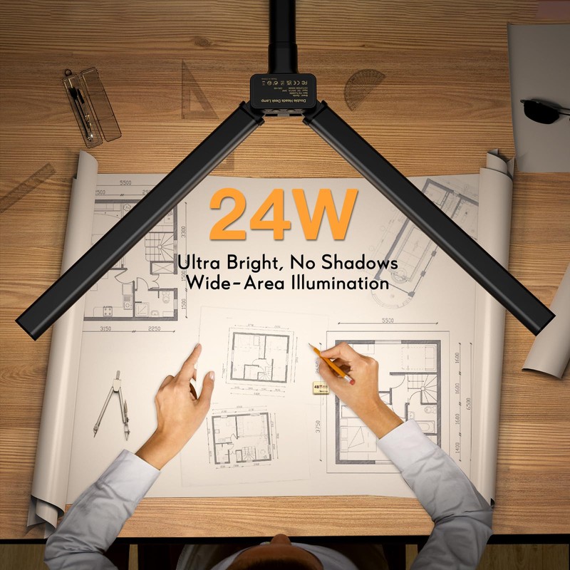 Quntis Desk Lamp for Home Office, 30.7'' Double Head Architect