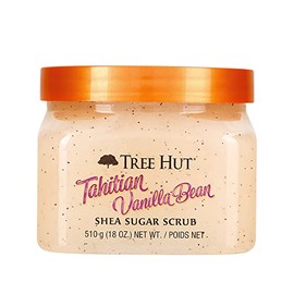 TREE HUT, Tahitian Vanilla Bean Shea Sugar Scrub, Exfoliante Corporal de Azúcar Natural con Manteca de Karité y Esencia de Vainilla de Tahití, Exfolia e Hidrata la Piel, 510 gramos