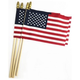 GIFTEXPRESS Proudly MADE IN U.S.A. 8x12 Inch Spearhead Handheld American Stick Flags /Grave marker American Flags/USA Stick Flag (12)
