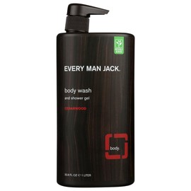 Every Man Jack Men's Body Wash - | 33-ounce Twin Pack - 2 Bottles Included | Naturally Derived, Parabens-free, Pthalate-free, Dye-free, and Certified Cruelty Free (Cedarwood)