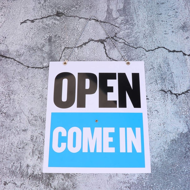 NUOBESTY Will Clock Office Hours Sign Open And Closed Board