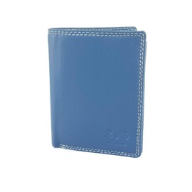 BUFFALO HILL L&B Collection 2340 Real Leather Men's Wallet, Portrait Format, Small, with RFID Protection, Wallet with Coin Compartment, 5 Card Slots, Wallet for Men, Wallet, blue, Modern