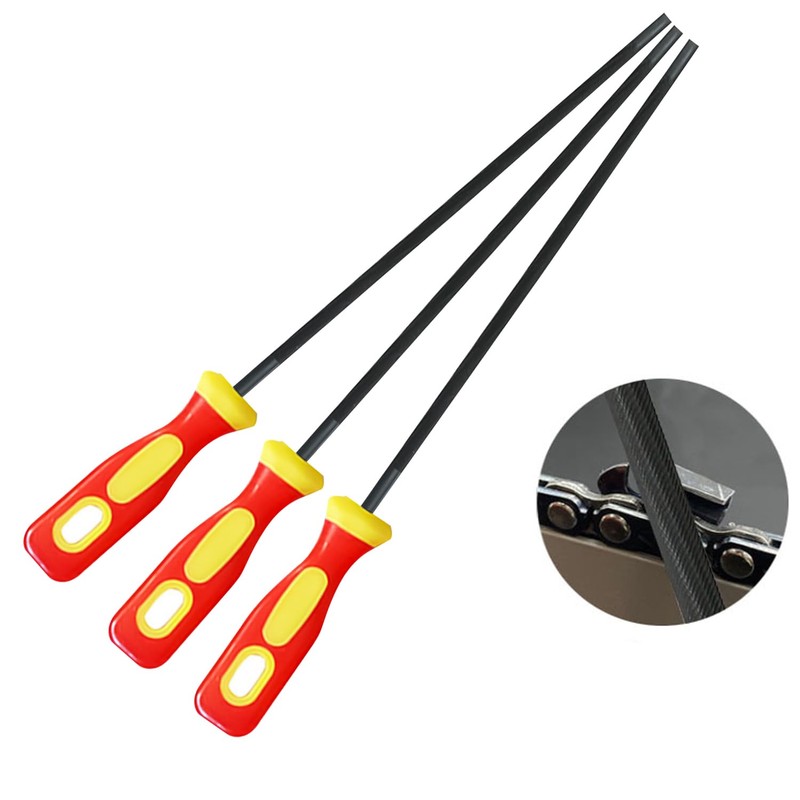 JNAWA Chainsaw File Metal File Set with Handle Round Chainsaw