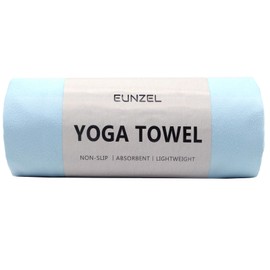 Eunzel - Toalla de yoga antideslizante, antideslizante, absorbente de sudor, para yoga, pilates, entrenamiento, 72 x 26.5 pulgadas, color azul
