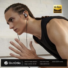 OneOdio Master 1 in-Ear Monitor Earphones - 1DD+1BA Hybrid Wired Earbuds, Hi-Fi Sound Quality, 3.5mm Headphones for Musician, Gaming, Live Streaming（3.5mm Audio Jack）