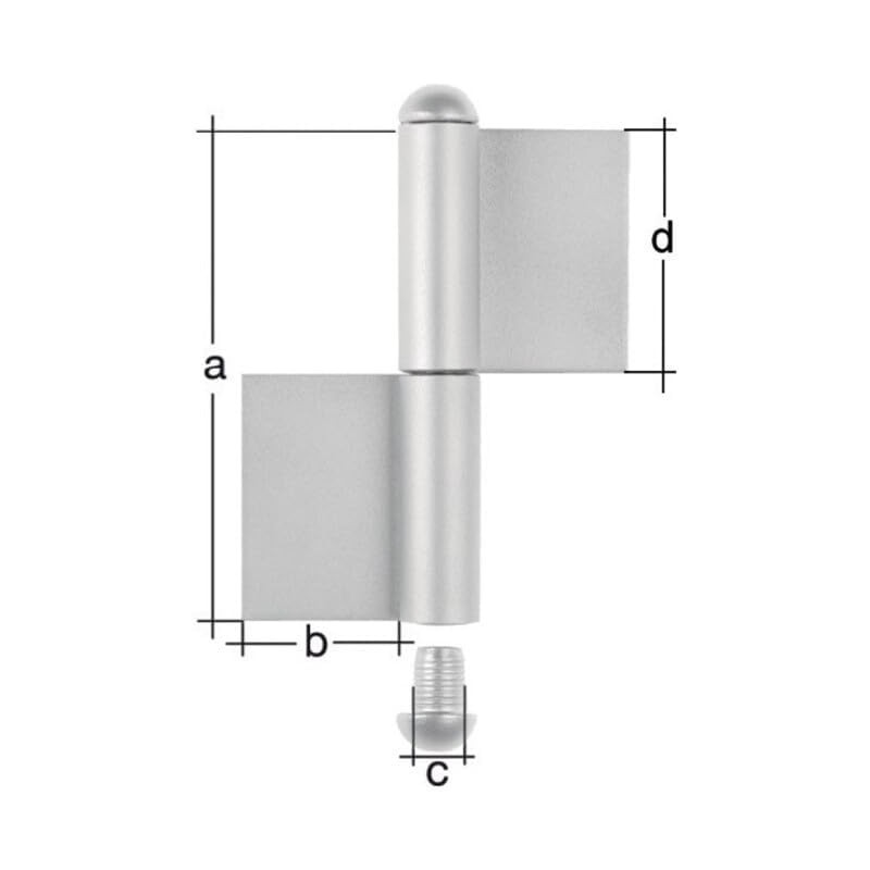 Construction hinge: KO4 80 mm / Ø9 mm / 1