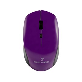 Perfect Choice Mouse Inalambrico Óptico, Ratón Inálambrico, Mouse ergonomico Ajustable, Resolución 2200 dpi, 4 Botones 1600 dpi Root Pro (Morado)     
