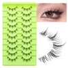 outopen Manga Lashes Natural Look Wispy Fluffy Asian Cosplay Eyelashes