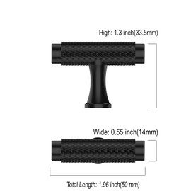 KNOKLOCK 4506C 10 Pack Kitchen Cabinet Knobs Matte Black Knurled Dresser Knobs Drawer Knobs Kitchen Cabinet Hardware Knobs for Dresser Drawers