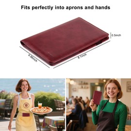 EcoVision Server Books for Waitress,Leather Waiter Book with Zipper Pocket, Server Booklet Restaurant Waitstaff Organizer, Serving Book Guest Check Book Holder Money Pocket Fits Server Apron