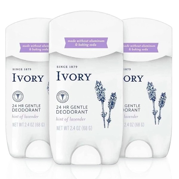 Ivory Deodorant, Hint of Lavender, 2.4 Ounce (Pack of 3)
