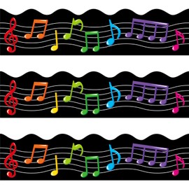 72 Feet Colorful Musical Notes Bulletin Board Borders for Music Classroom Back to School Room Wall Decor Music Concert Party Decoration