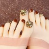 24 Pcs Amber Toenail Nail Tips 3D Decoration Glitter Nails